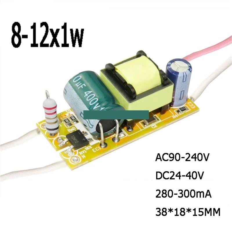 قطعتان من محول طاقة LED ثابت التيار 280mA 300mA محول عزل من 12 إلى 18x1w - Image 5
